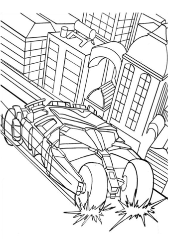 Batman'S Car Coloring Page